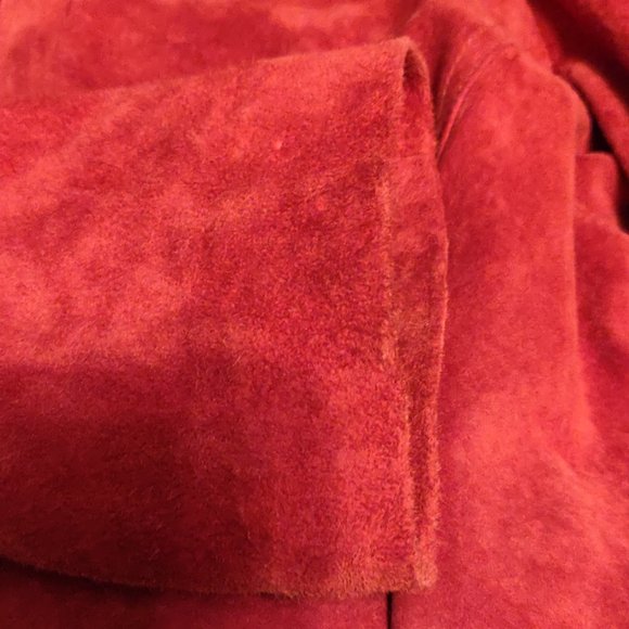 Yvonne La Marie Red Suede Leather Full Zip Jacket Women's SIZE 12 - Picture 7 of 7